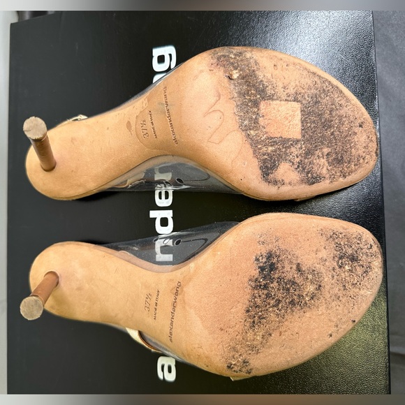 Alexander Wang Kaia heels PVC & Suede. Color camel/nude. Size 37.5 Comes W/ Box - Picture 3 of 14